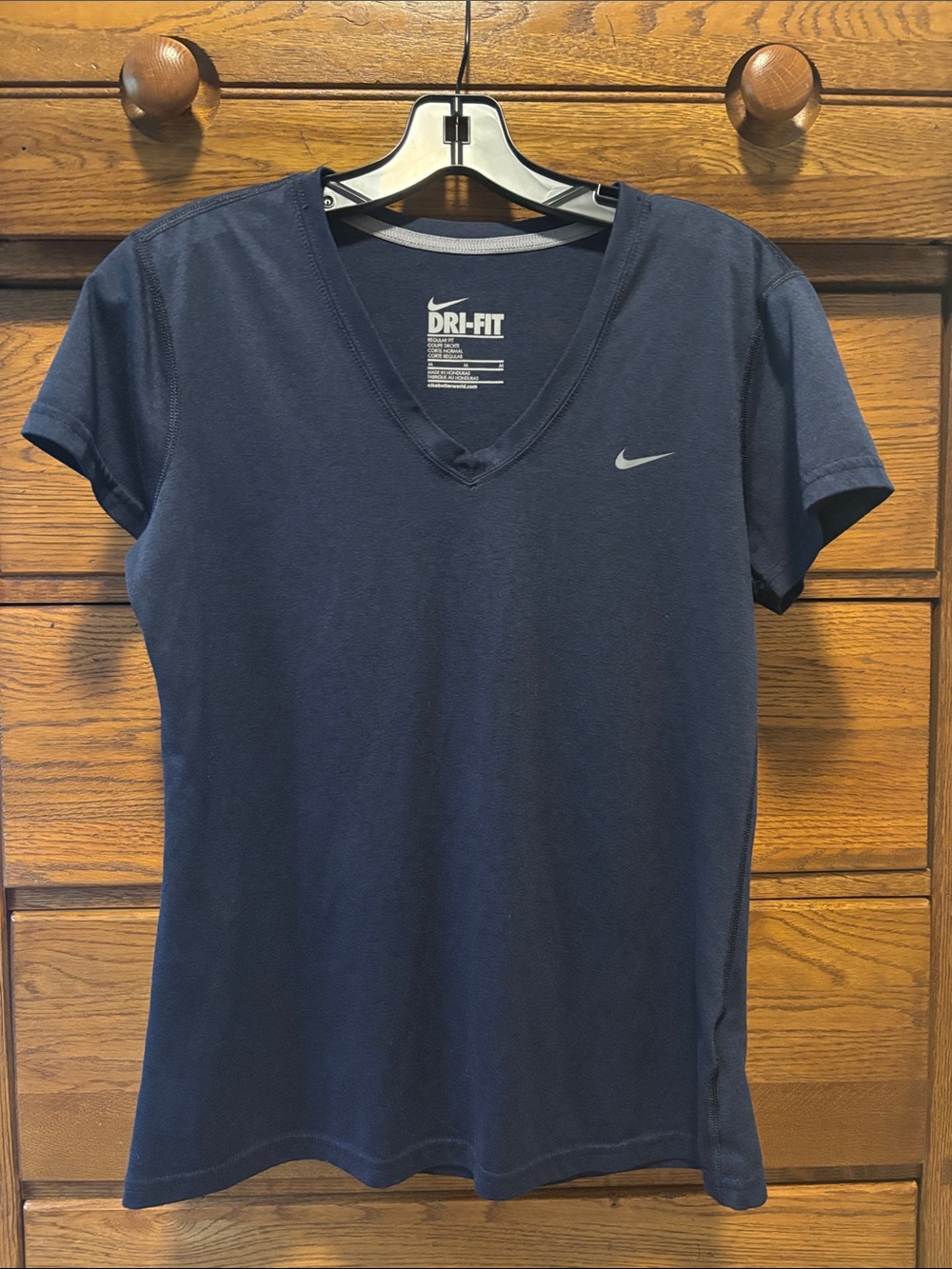 Nike V-Neck Dri-FIT Short Sleeve Tee Navy Women’s Size Medium